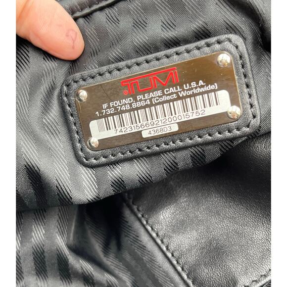 TUMI Messenger Bag Ballistic Nylon Full-Grain Leather Trim Style 4367 - Picture 5 of 16